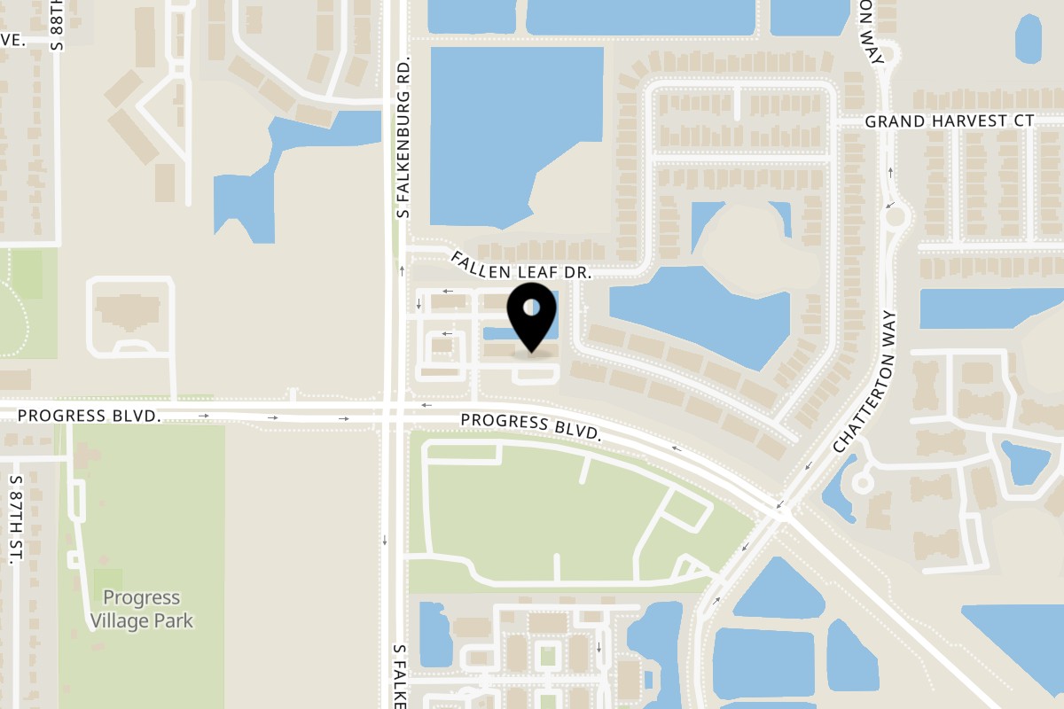 Map showing the location of Ricopan Bakehouse Riverview on 9086 Progress Blvd in Riverview