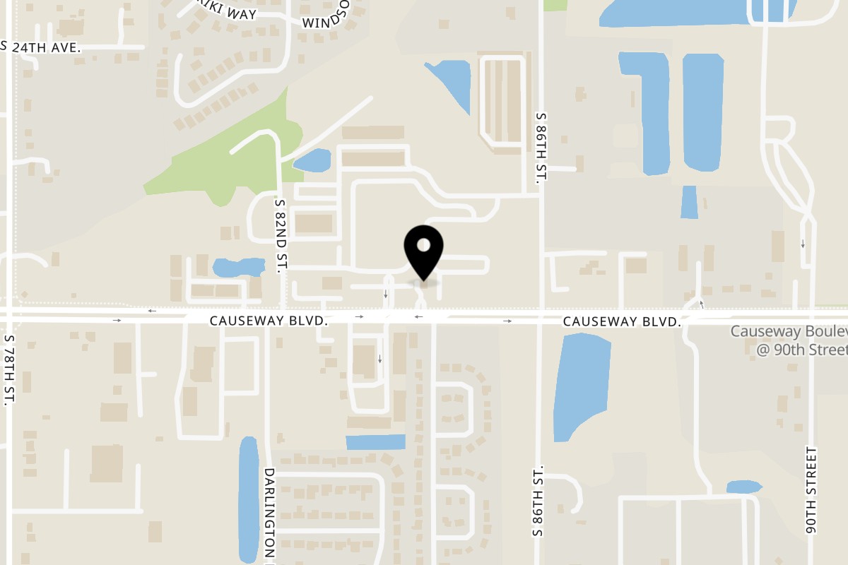 Map showing the location of Ricopan Bakehouse Tampa on 8302 Causeway Blvd in Tampa