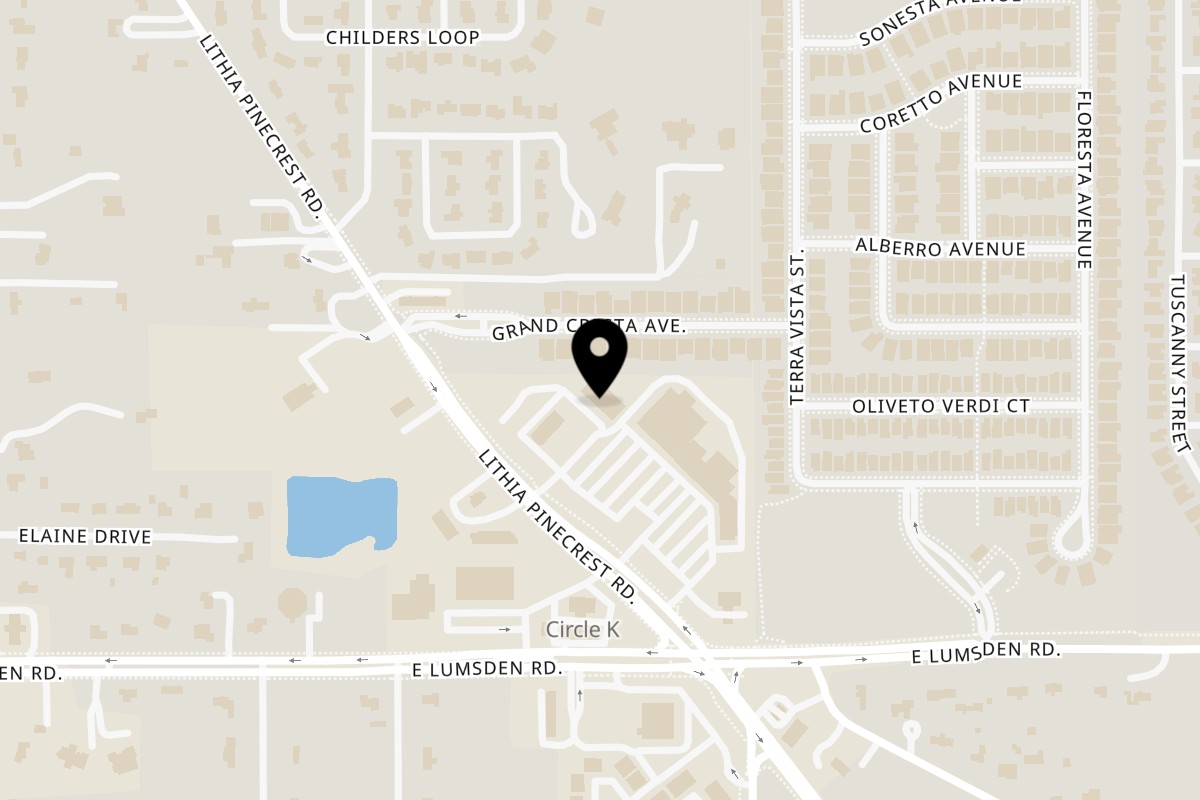 Map showing the location of Ricopan Bakehouse Brandon on 859 Lithia Pinecrest Rd in Brandon